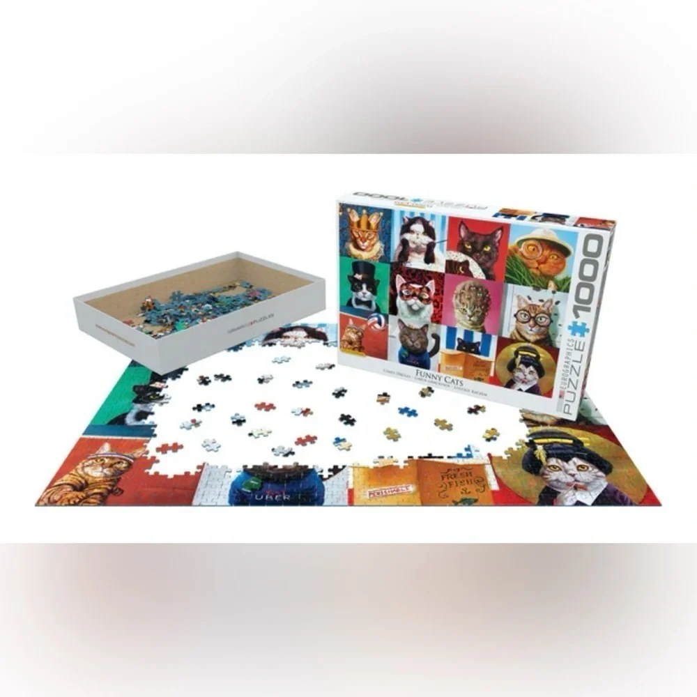 New in Sealed Box Lucia Heffernan Funny Cats 1000 Piece Puzzle by Eurographics